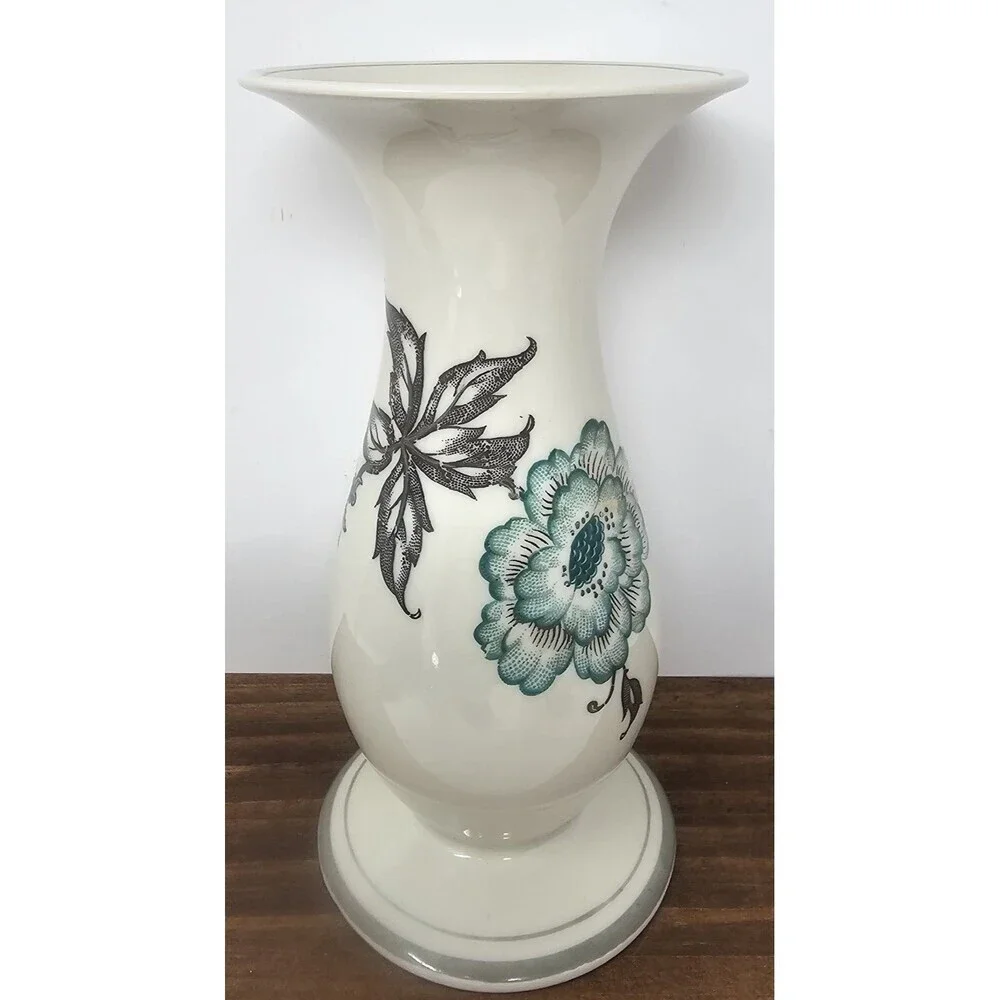 Vintage Schaubach Kunst Floral Tapered Hand Painted Vase Germany 8
